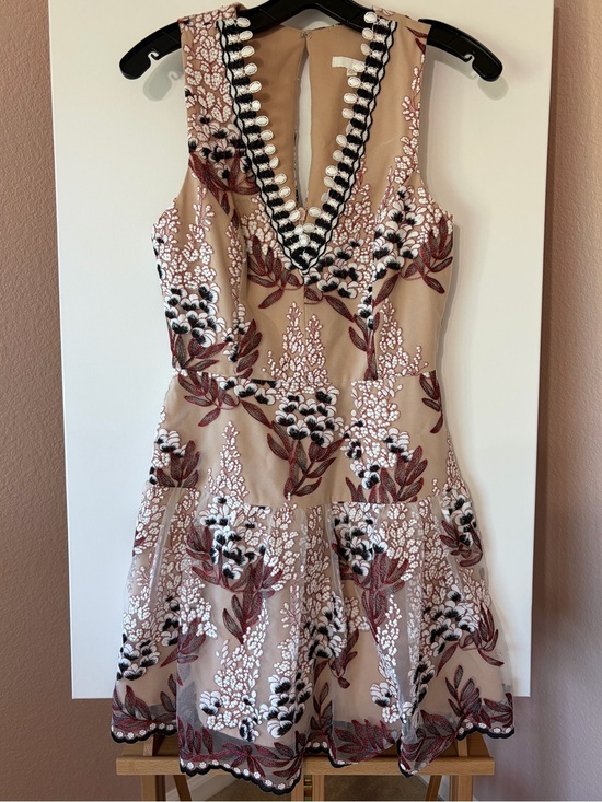 Anthropologie Dresses & Skirts - HARLYN for Anthropologie Embroidered Floral Mesh Fit & Flare Cocktail Dress S
